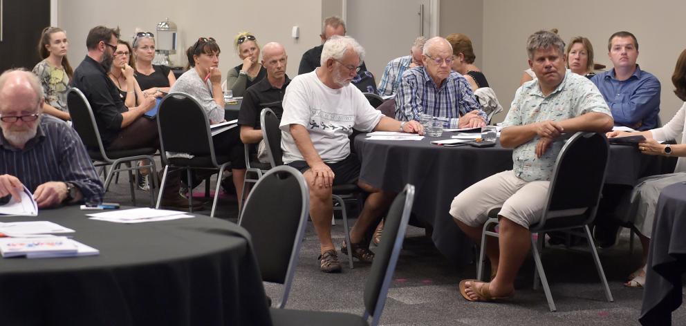 Members of the public at the public meeting last night