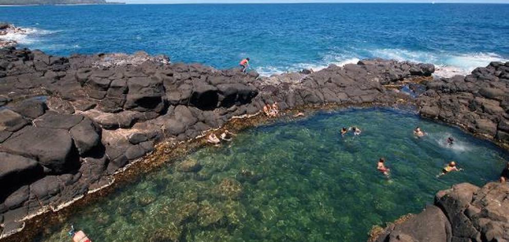 The Mermaid Pools could be temporarily closed by a local hapū over environmental concerns. Photo: Supplied via NZ Herald