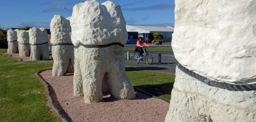 Dunedin’s last public sculpture, the Harbour Mouth Molars. Photo: ODT files