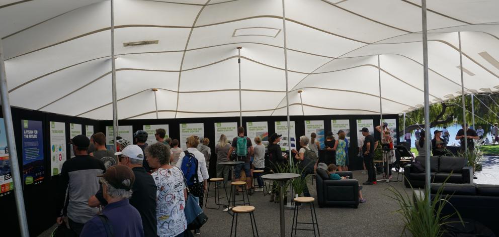 Dozens of people visited a council marquee on the lakefront to view and discuss options for the...