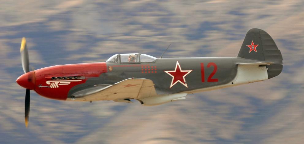 Arthur Dovey flies his Yakovlev Yak 3 over Wanaka. Photo: Stephen Jaquiery.