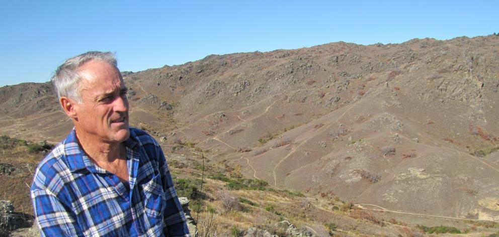Central Otago Wilding Conifer Control Group project manager Phil Murray looks over hills on...