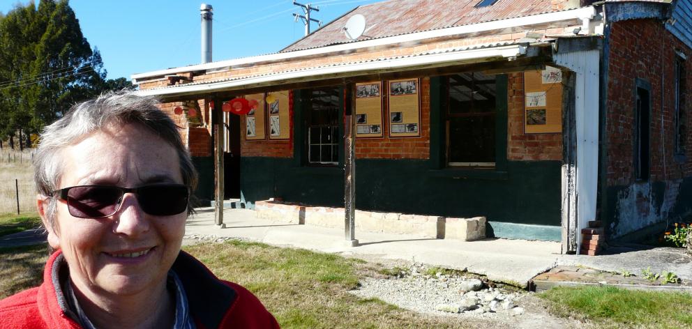 Lawrence Chinese Camp Charitable Trust chairwoman Adrienne Shaw stands outside the site’s Chinese...