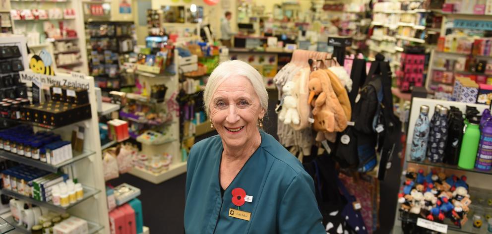 Dame Lois Muir has called time on her job at the Dunedin City Pharmacy, in Princes St. PHOTO:...