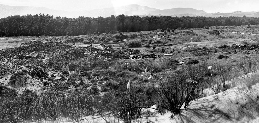 An archive photograph shows the view of a landfill site at Dunedin's Ocean Beach domain, near...