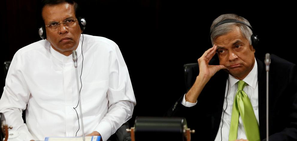 Sri Lanka's President Maithripala Sirisena (left) and Prime Minister Ranil Wickremesinghe. Photo:Reuters