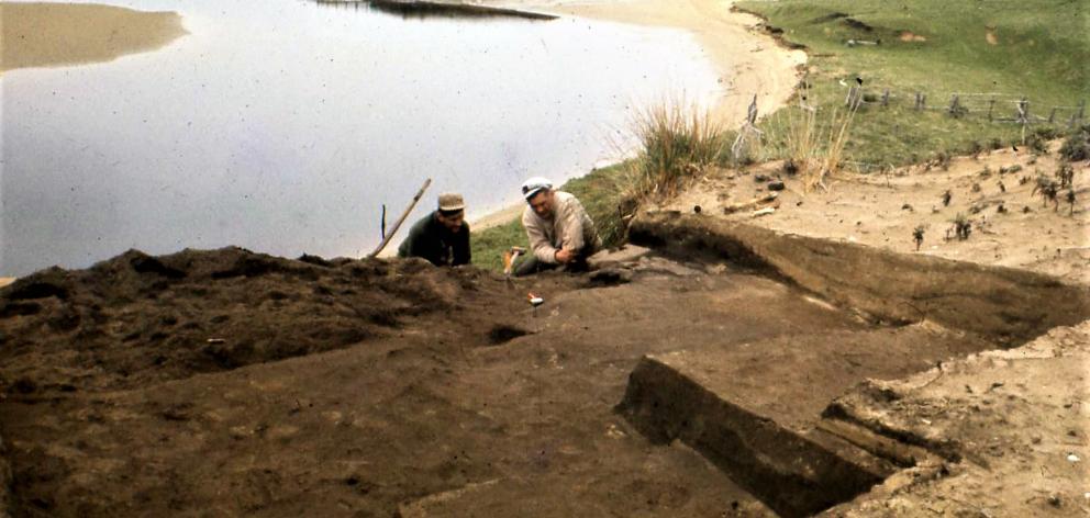 Bill Knox (right) at a site at Tautuku. Photo: Supplied Bill Knox (right) at a site at Tautuku. Photo: Supplied