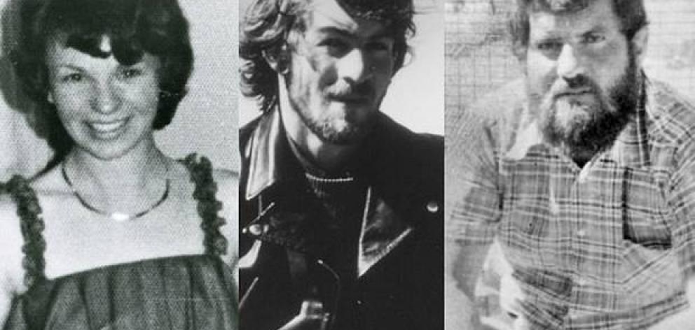 Karen Edwards, Gordon Twaddle, centre, and Timothy Thomson were found dead from gunshot wounds on October 24, 1978. Photo: NZME