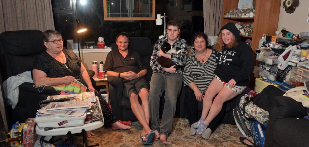Corstorphine household (from left) Gail Kyle, Jamie Hellyer, Reid Sunderland (16), Jacqui Hellyer...