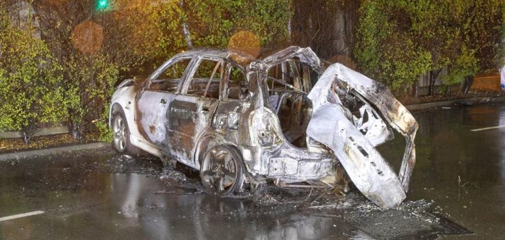 The remains of the car after the crash that claimed three lives. Photo: Supplied / NZ Police