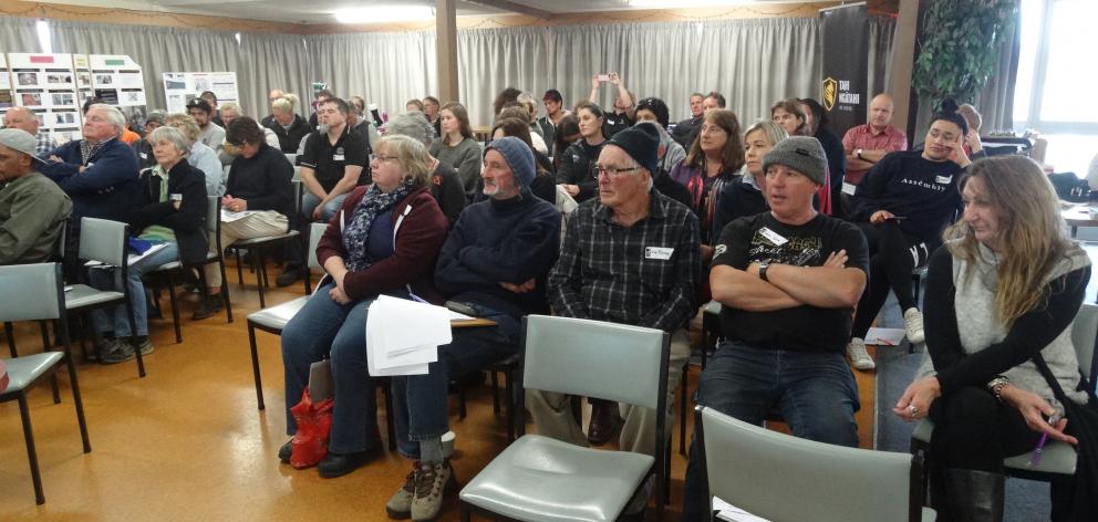 Wool classer association members listen to Miles Anderson's update at the national meeting in Timaru. Photos: Chris Tobin