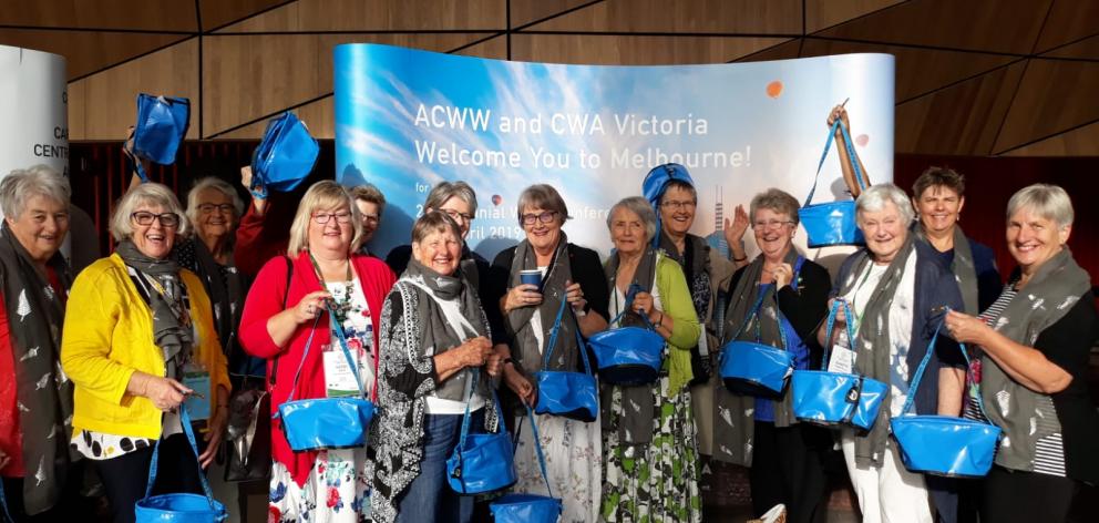 Rural Women New Zealand delegates attended the recent Associated Country Women of the World (ACWW) conference in Melbourne. The conference focused on rural women throughout the world. Southland's Mid-East provincial president Ann Irving is at the back, wi