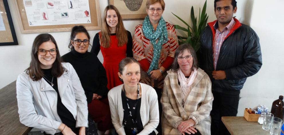 Dunedin health advocates and smoke-free campaigners (standing, from left) Catherine Thomas, Komal Suratvala, Sophie Carty, Megan Barrett, Anoop Gopal Krishnan, (seated) Sarah Chisnall and Debby Newton, gather at smoke-free Dunedin cafe Vanguard to prepare Dunedin health advocates and smoke-free campaigners (standing, from left) Catherine Thomas, Komal Suratvala, Sophie Carty, Megan Barrett, Anoop Gopal Krishnan, (seated) Sarah Chisnall and Debby Newton, gather at smoke-free Dunedin cafe Vanguard to prepare