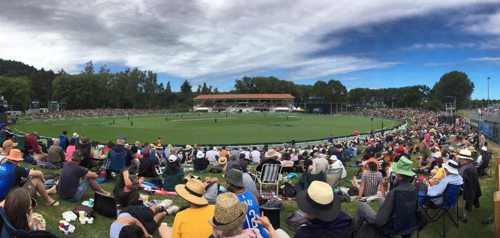 A crowd of about 4300 packed into the University Oval in Dunedin for the international cricket match between New Zealand and Bangladesh yesterday. Photos: Peter McIntosh