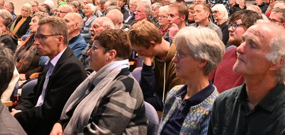 A crowd listens to Prof Daphne Lee's presentation
