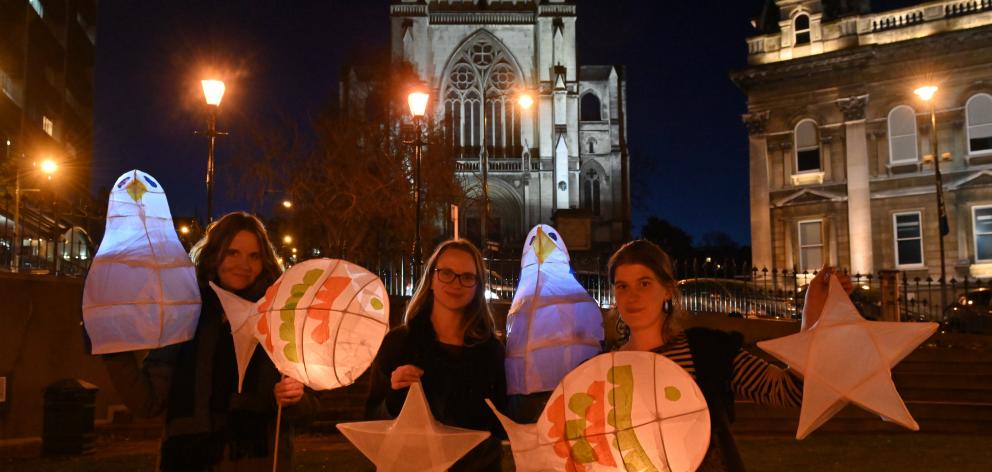 Dunedin women (from left) Julia Vanderley, Tania Whetu and Xanthe Naylor have found jobs with Dunedin's Midwinter Carnival, a festival they have loved for many years. Photo: Linda Robertson