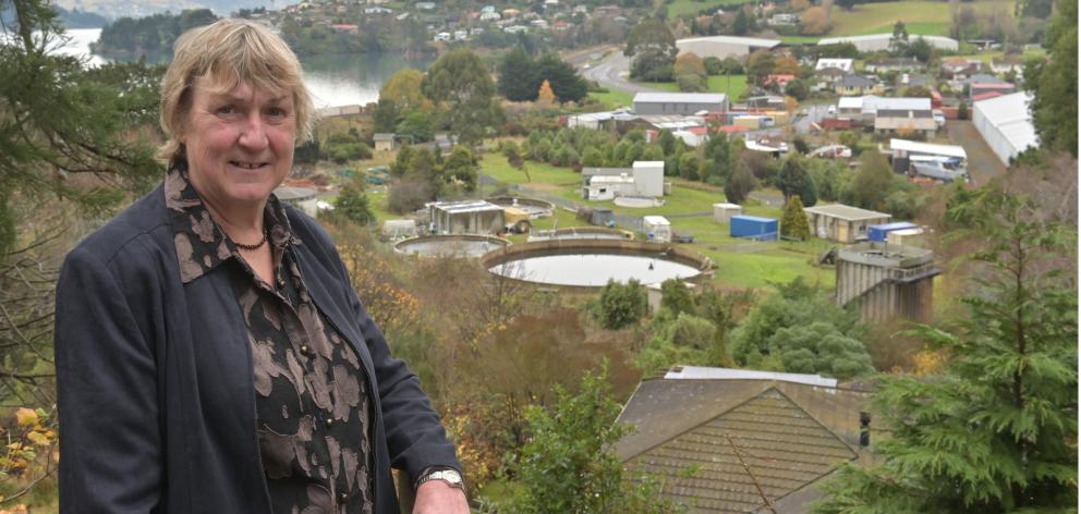 Standing with the Dunedin Community Salmon hatchery in Sawyers Bay in the background is former...