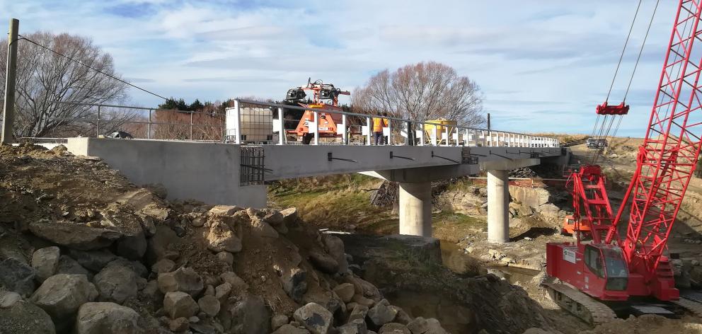 The new bridge over the Taieri River, near Sutton, is almost finished and expected to be open...