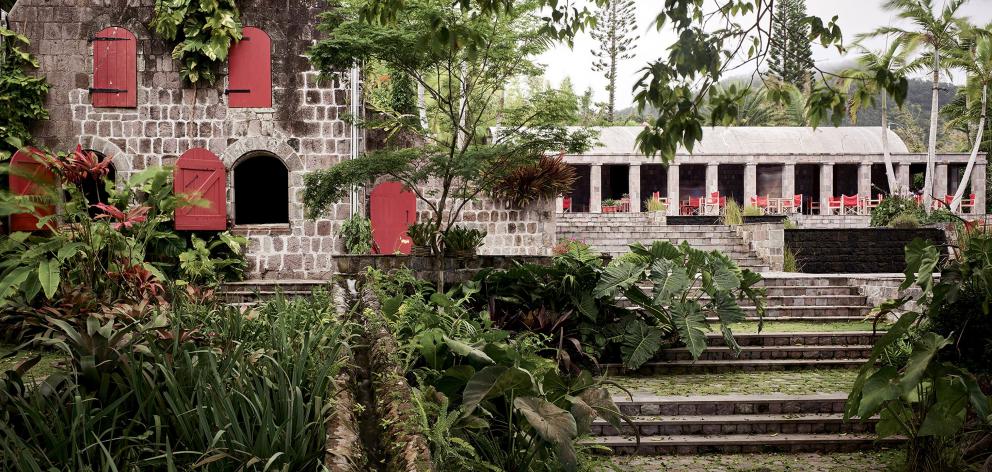 The remains of Golden Rock, a former sugar plantation, have been incorporated into a quaint four...