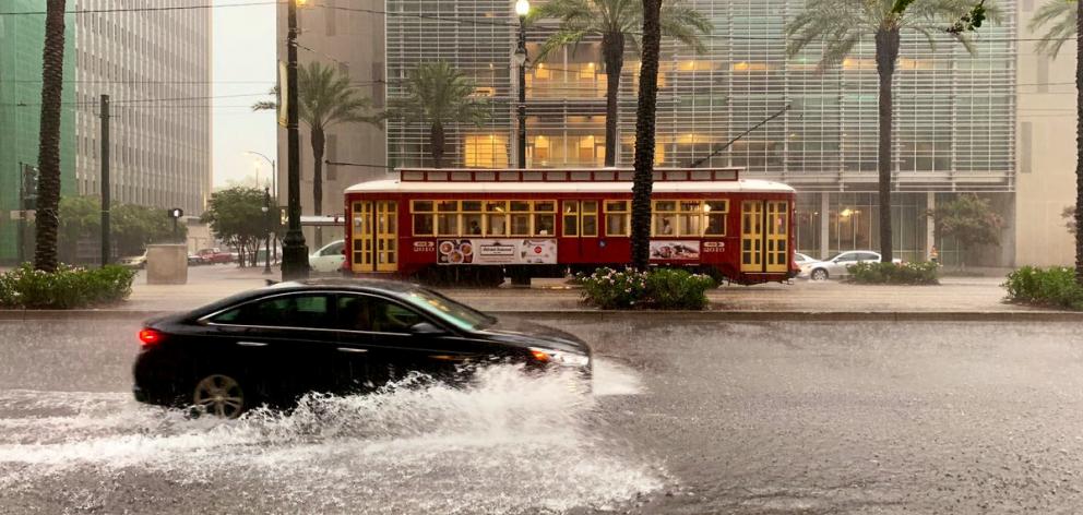 A flooded area is seen in New Orleans, Louisiana. Photo: David Mora via Reuters