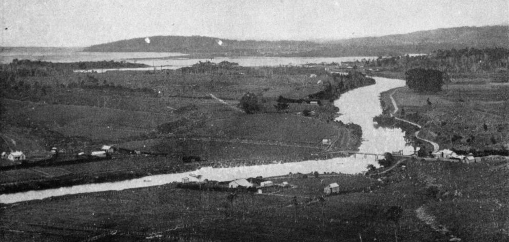 The Owaka River near its junction with the Catlins estuary. - Otago Witness, 2.7.1919