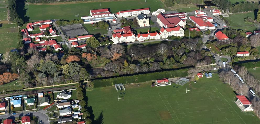 An aerial photo of Waitaki Boys' High School taken in 2017. Photo: Peter McIntosh 