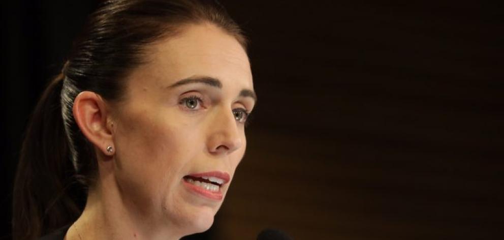 PM Jacinda Ardern at today's press conference. Photo: RNZ / Rebekah Parsons-King