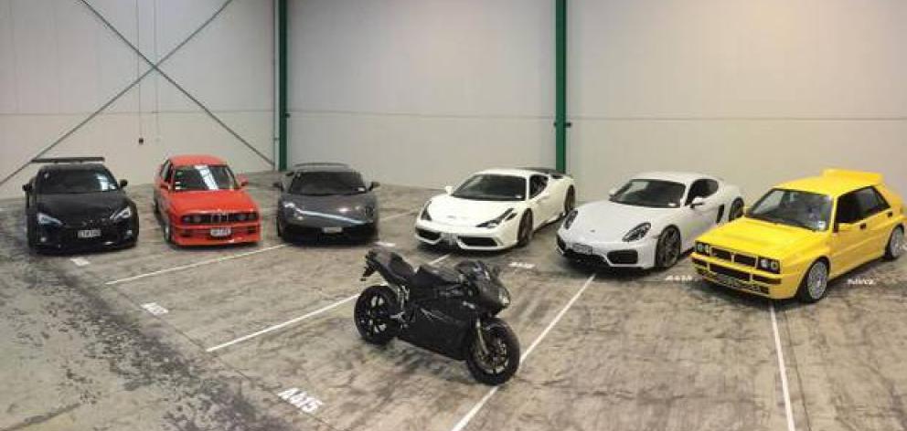 The couple's collection of vehicles which were forfeited. Photo: NZ Police