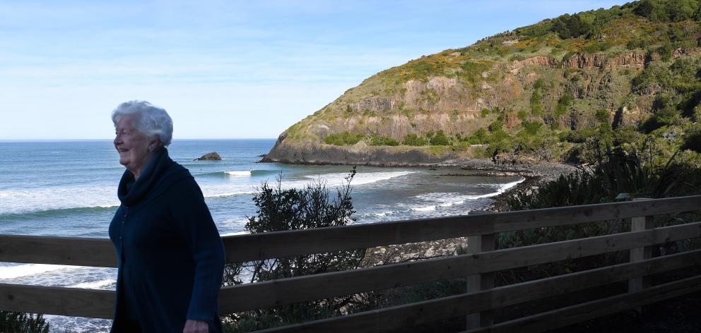 Mary Laws enjoys the newly reopened Second Beach track in St Clair, Dunedin, yesterday..PHOTO:...