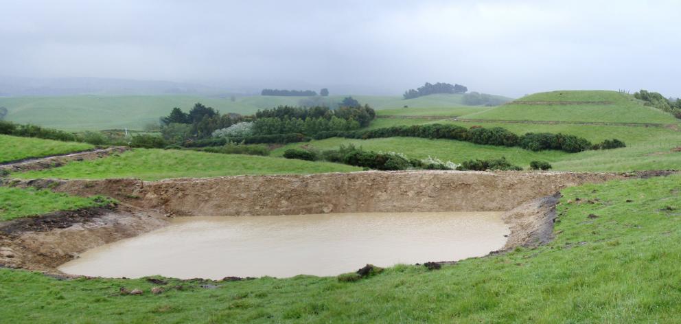 Dugald MacTavish's latest reservoir sits on the highest feasible point of his farm as part of a...