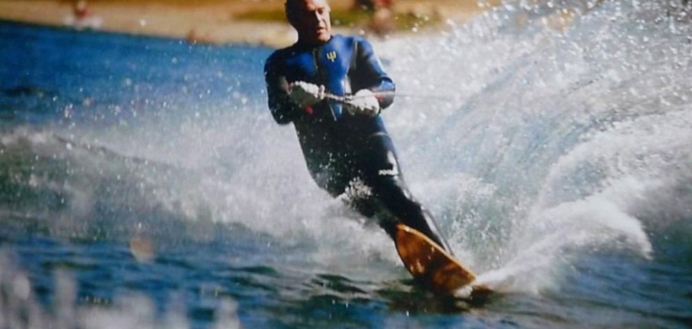 Ronnie Donaldson water-skiing.

