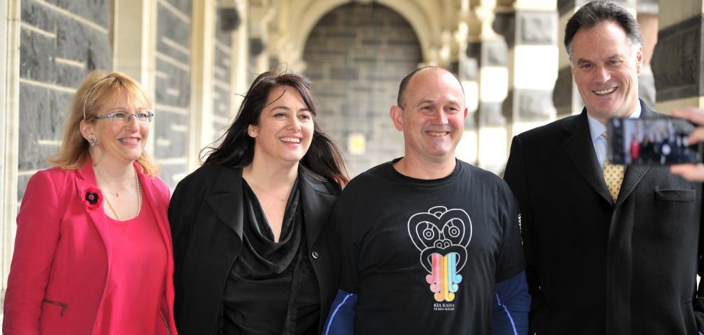 Elected to the Dunedin City Council for the first time are (from left) Sophie Barker, Carmen...