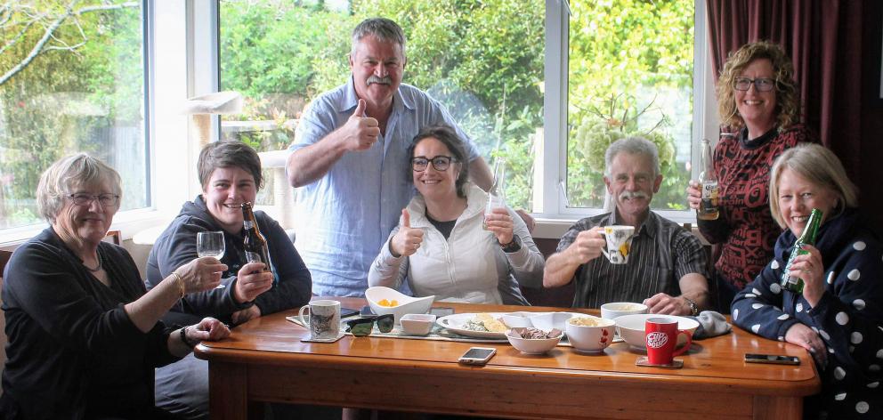 Southland District Council Mayor Gary Tong celebrates his re-election with his family (from left)...