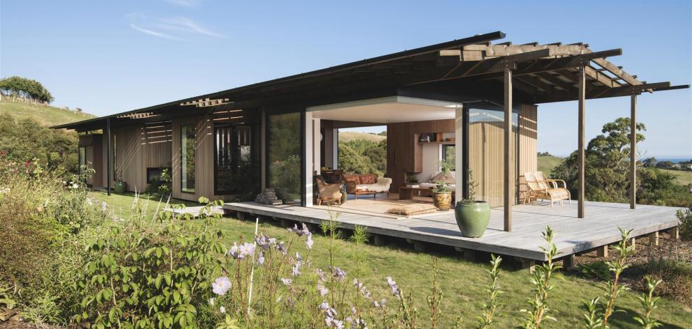 This Japanese-inspired two-bedroom home in Gisborne, designed by Andrew Simpson, of Wiredog...