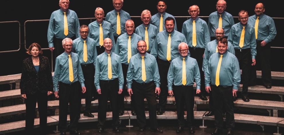 Musical director Marian Weaver leads Dunedin’s Highland Harmony all-male barbershop chorus during the National Barbershop Convention in Christchurch last month. PHOTO: FYI MEDIA