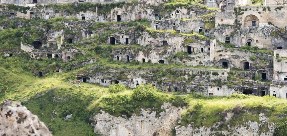 The historical cave dwellings of Matera. 