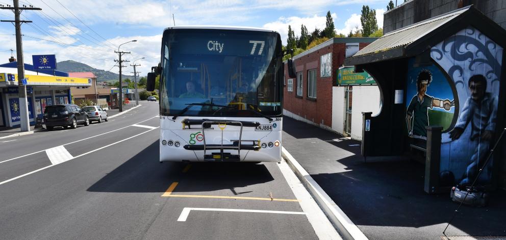 The tramways union voiced concern about this Green Island bus stop, which was hemmed in by car...