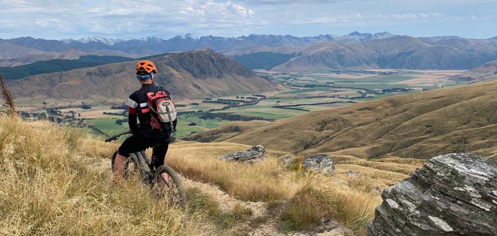 A single track mountain-bike trail weaves above the Nevis Valley. Photos: Margaret Batty 