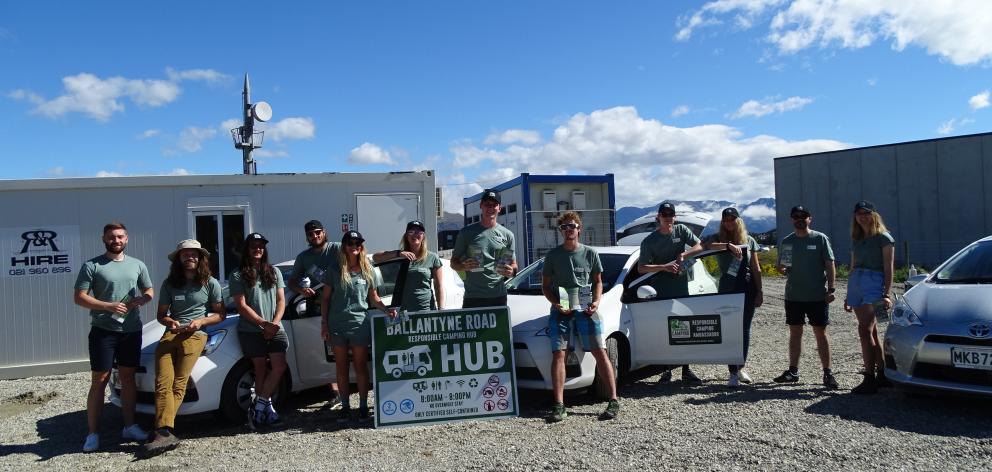 Visiting the service hub in Ballantyne Rd, Wanaka, on Thursday during their induction are camping...