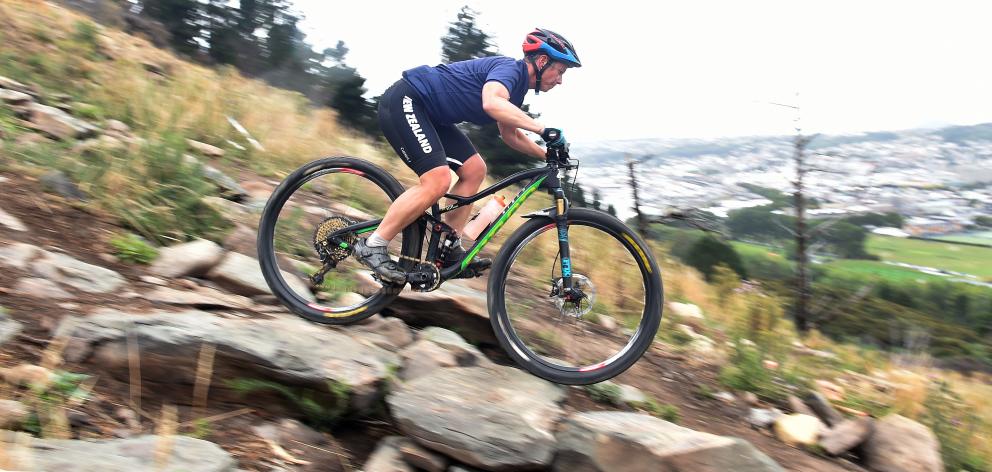Mountain bike rider Ronel Cook negotiates part of the cross-country track at Signal Hill...