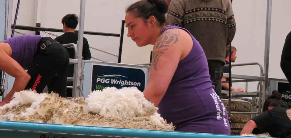 Pagan Karauria, of Alexandra, pictured at the New Zealand Merino Championships in Alexandra in October, won the national finewool, Spring Shears longwool and Corriedale championships, at the New Zealand Agricultural Show, in Christchurch, last Thursday. P