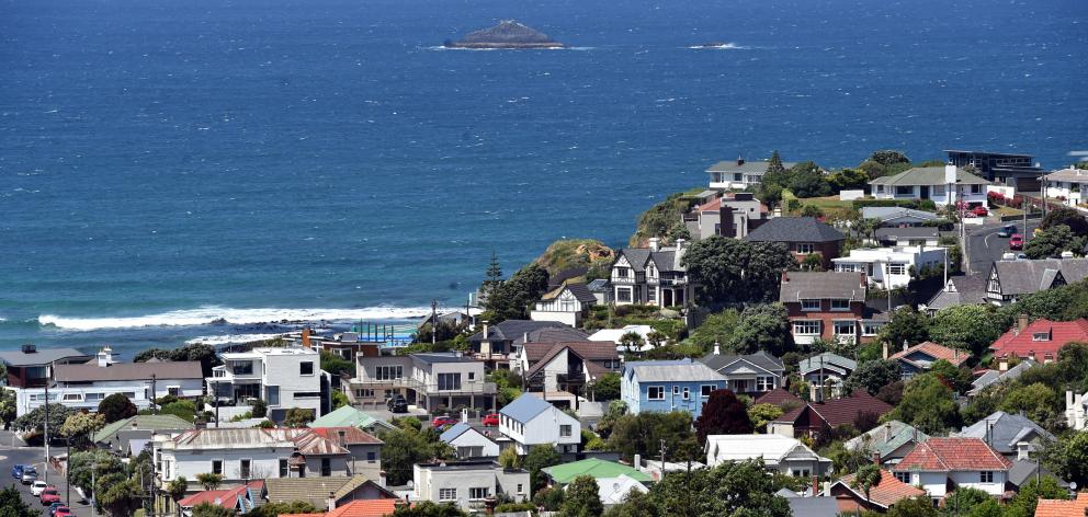 Median house price rose 8.2% on a year ago in Otago; pictured, the Dunedin suburb of St Clair,...