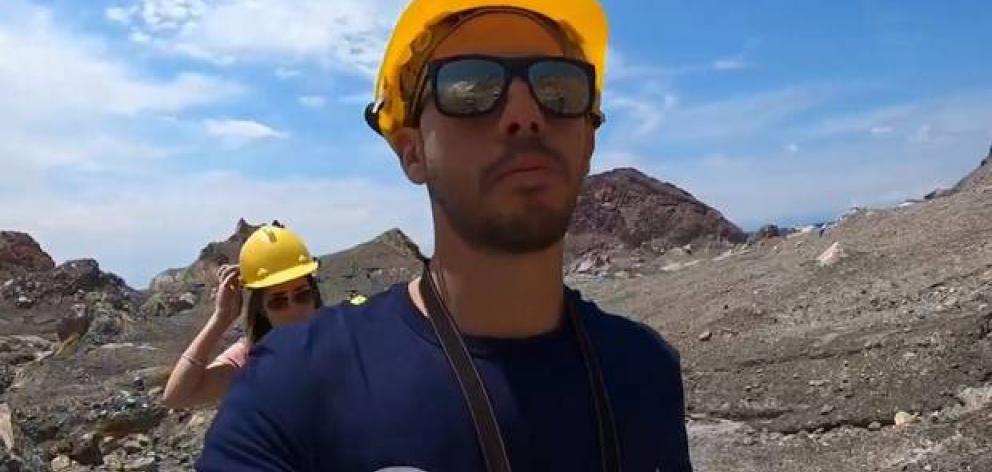 Alessandro Kauffmann walking on the island. Photo: Alessandro Kauffmann