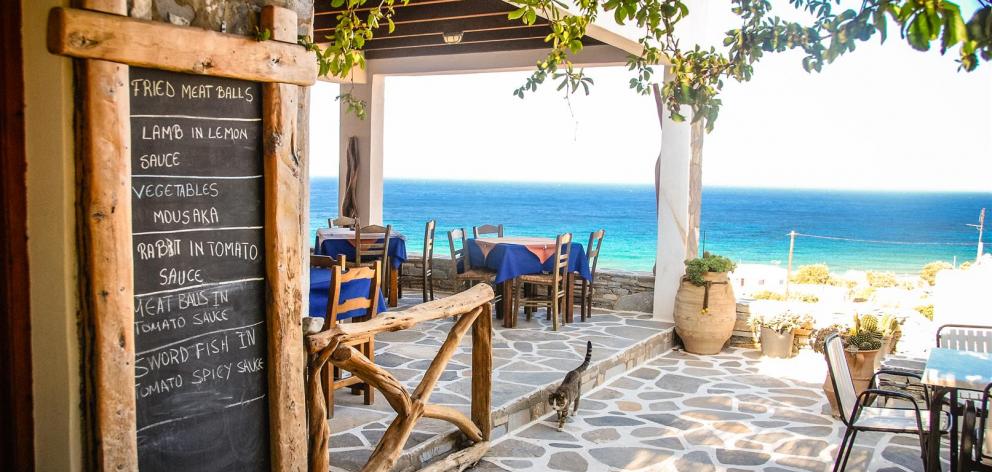 A meal at a traditional taverna. 