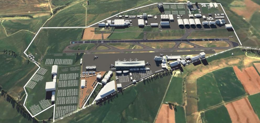  A still from a video showing what an expanded Wanaka Airport could look like. PHOTO: ANIMATION...