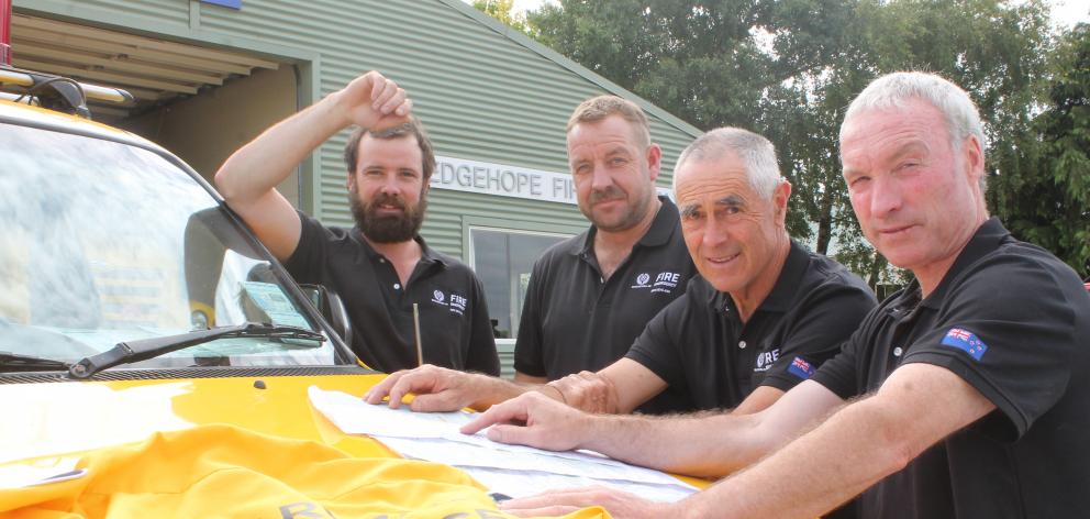 Volunteers (from left) Brodie Butcher, Nigel Milne, Graeme Appleby and Ken Keenan were among 21 firefighters deployed by Fire and Emergency New Zealand to help with Australia’s bushfires. Photo: Luisa Girao