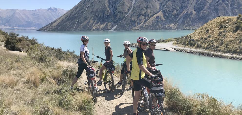 Cycling alongside picturesque Lake Ohau. PHOTOS: LINDY DAVIS