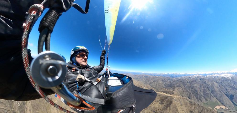 Louis Tapper during his record-setting flight on December 23. Photo: Louise Tapper