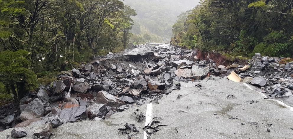 Milford Rd State Highway 94 is expected to be blocked for several days because of flooding and slips. Photos: NZTA