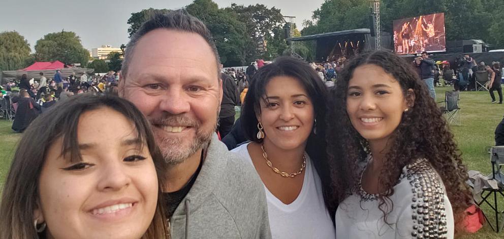 Joel Palmeira with Bianca (18), wife Melyssa and Jaqueline (16) pictured earlier this year in...